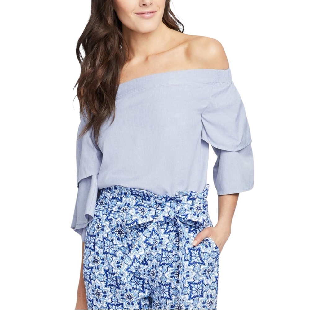 NWT RACHEL Rachel Roy Women’s Layered Bell Blue Off Shoulder Curvy